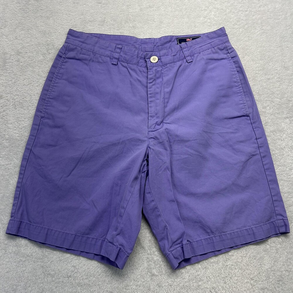 Vineyard Vines Shorts Mens 30 Purple Chino Cotton Classic Fit Pockets 9 Inseam
